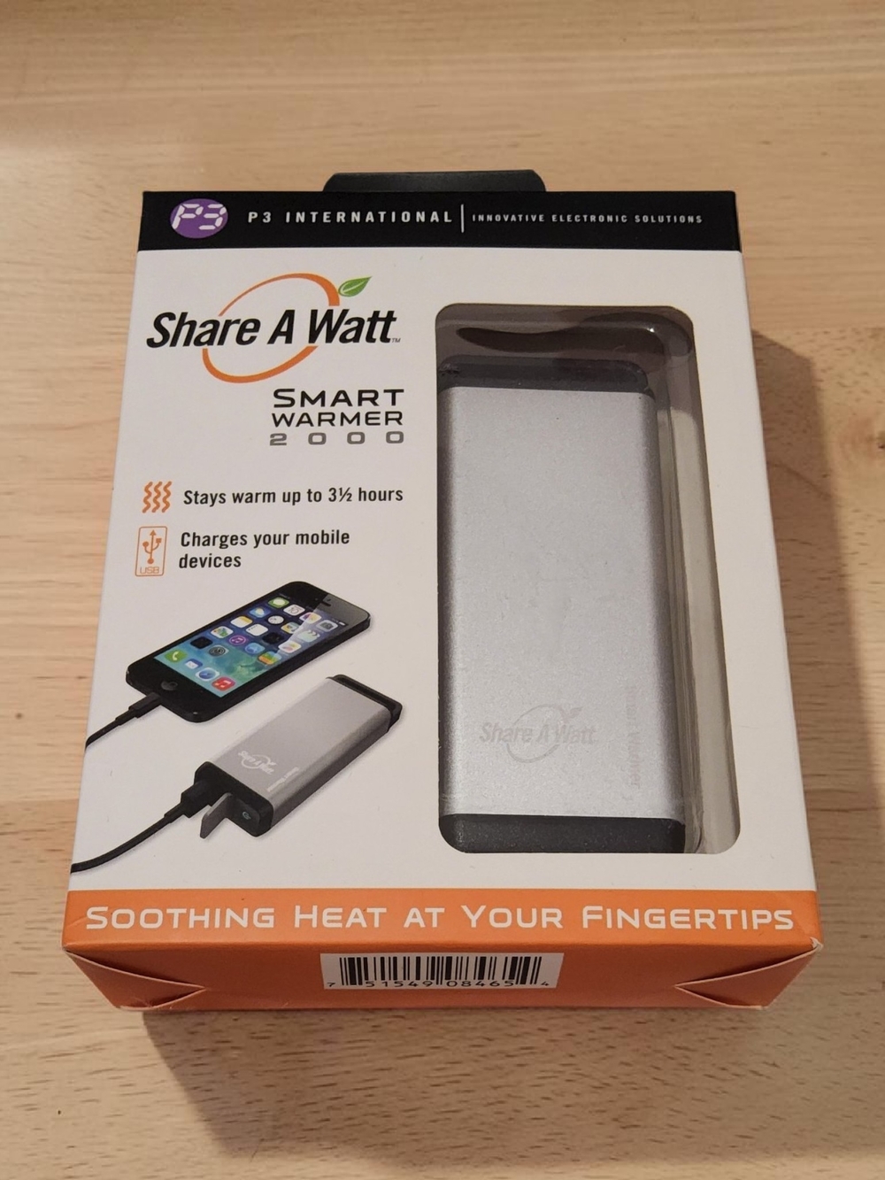 Share A Watt Smart Warmer 2000 Portable Hand Warmer & Charger - Silver